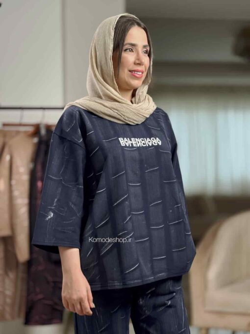 تیشرت شلوار ابروبادی پنبه بالنسیاگا - Image 17
