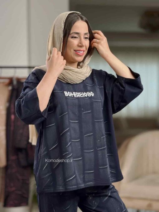 تیشرت شلوار ابروبادی پنبه بالنسیاگا - Image 16