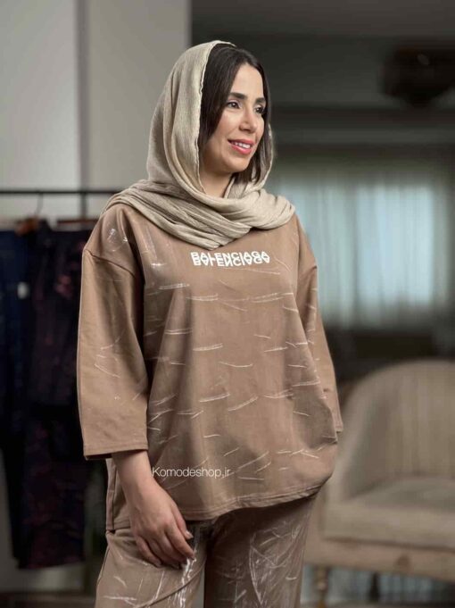 تیشرت شلوار ابروبادی پنبه بالنسیاگا - Image 13