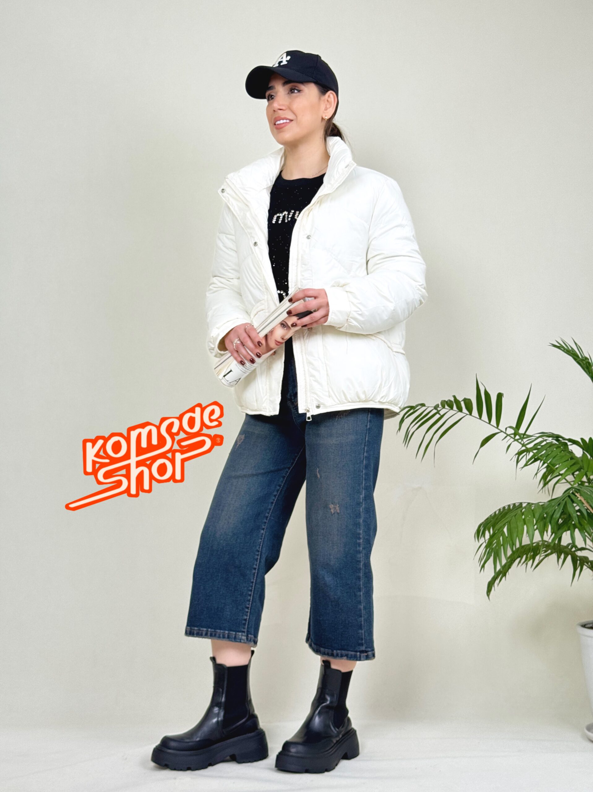 کاپشن سفید وارداتی پروانه - Image 3