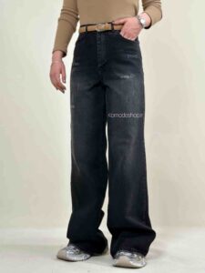 شلوار فلر بگ زنانه جین زغالی