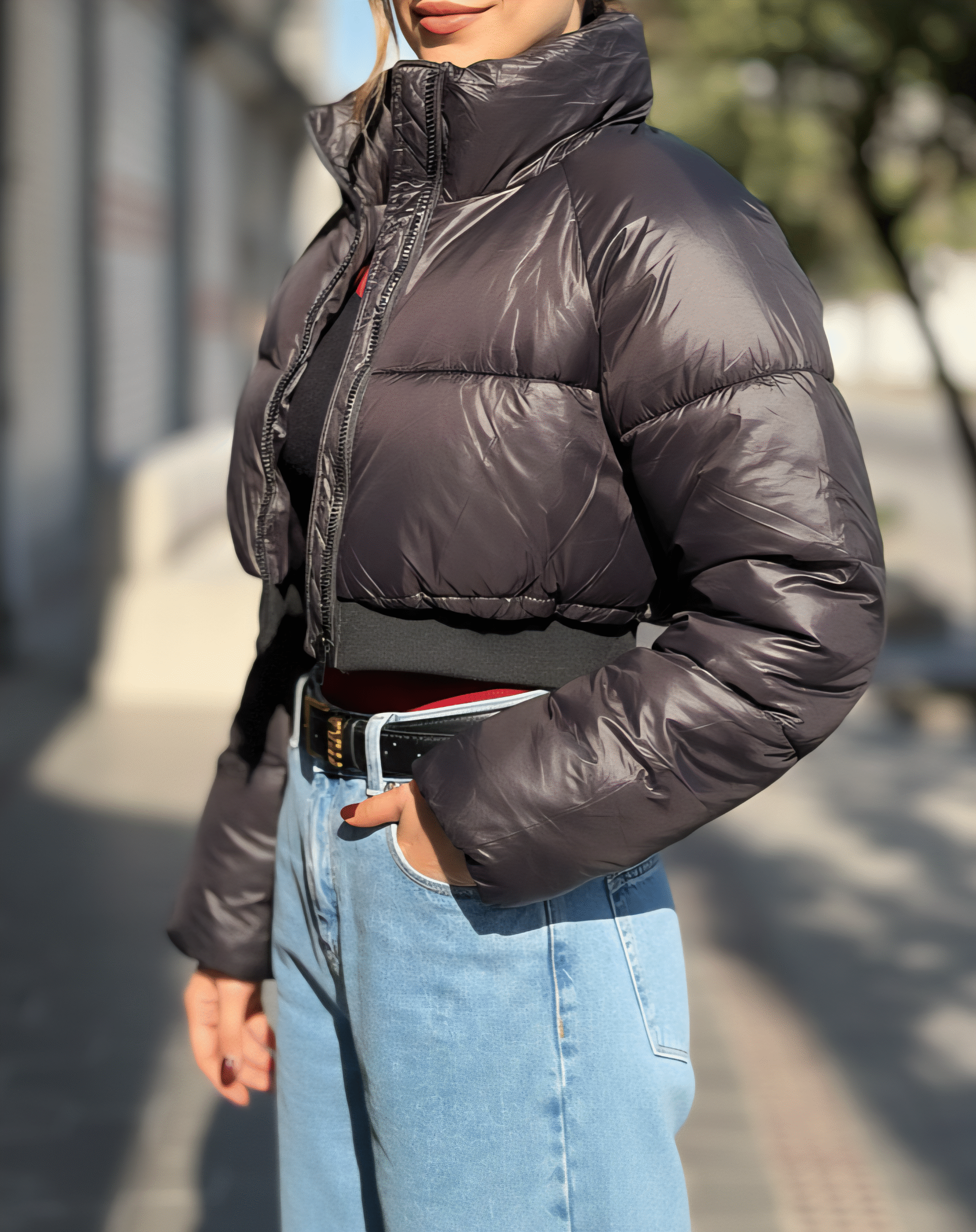 کاپشن بادی کراپ وارادتی مشکی - Image 3