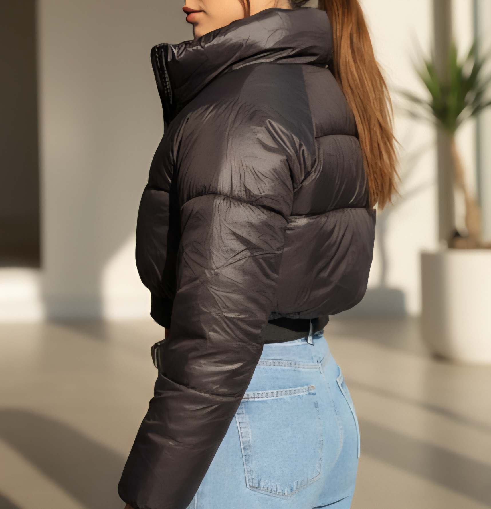 کاپشن بادی کراپ وارادتی مشکی - Image 4