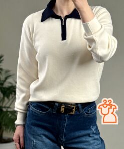 بلوز بافت نیم زیپ کالج