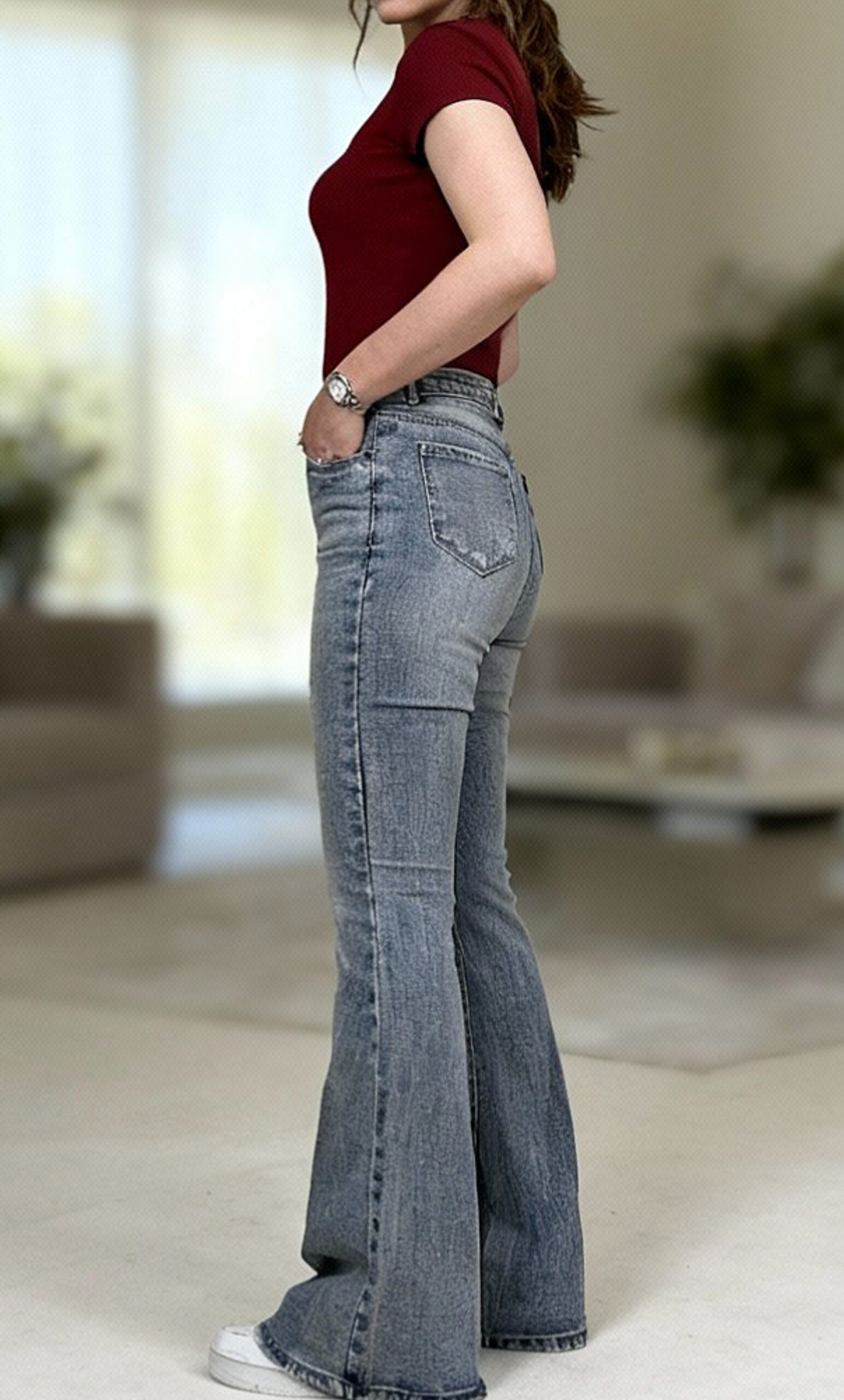 شلوار بوت کات برفکی سنگ خشک - Image 4