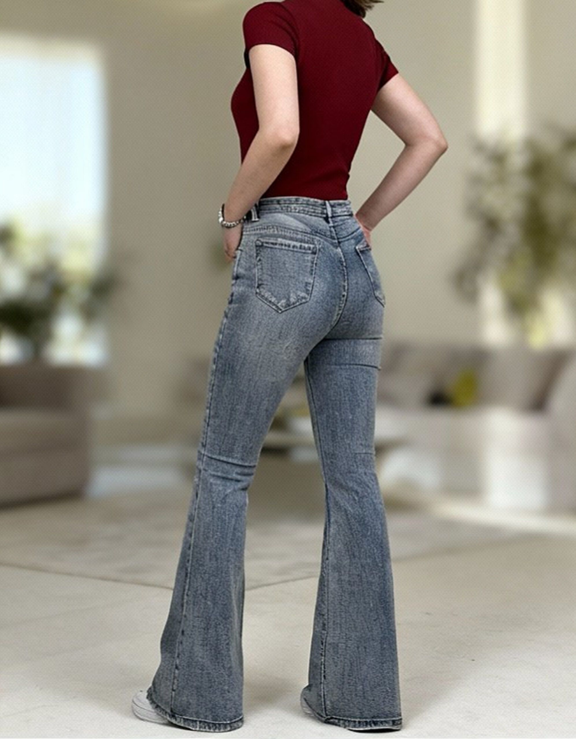 شلوار بوت کات برفکی سنگ خشک - Image 3