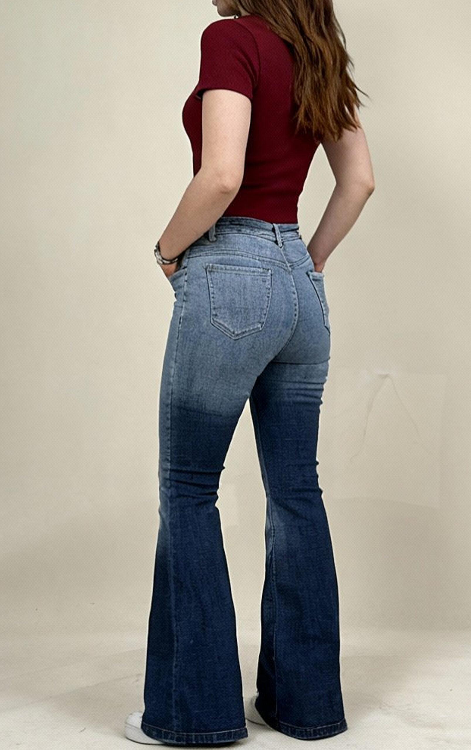 شلوار بوت کات سرمه ای رادو سفید - Image 2