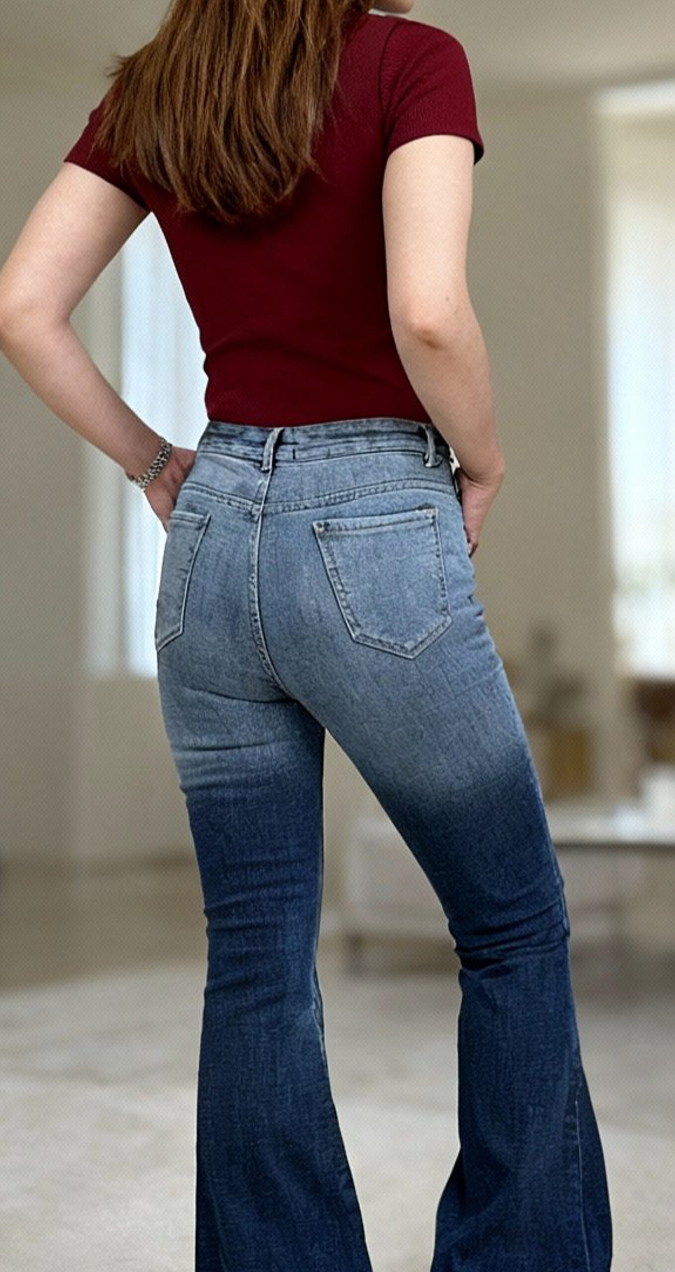 شلوار بوت کات سرمه ای رادو سفید - Image 4