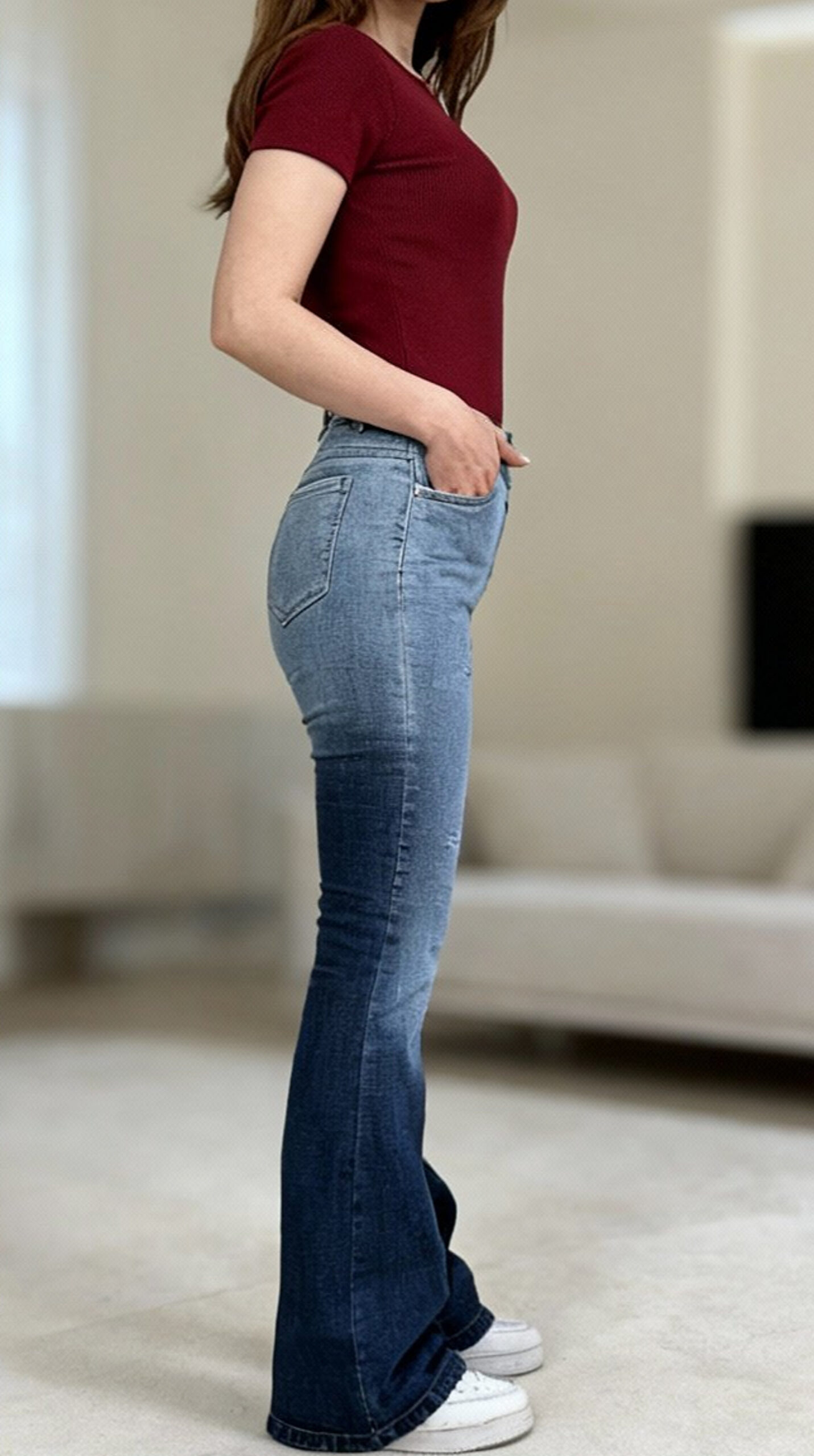 شلوار بوت کات سرمه ای رادو سفید - Image 3