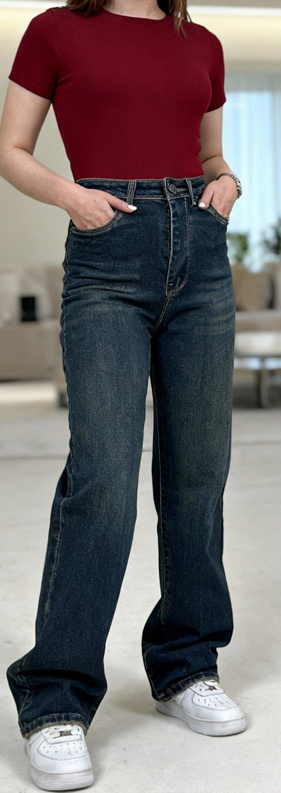 شلوار واید استریت کثیف شور