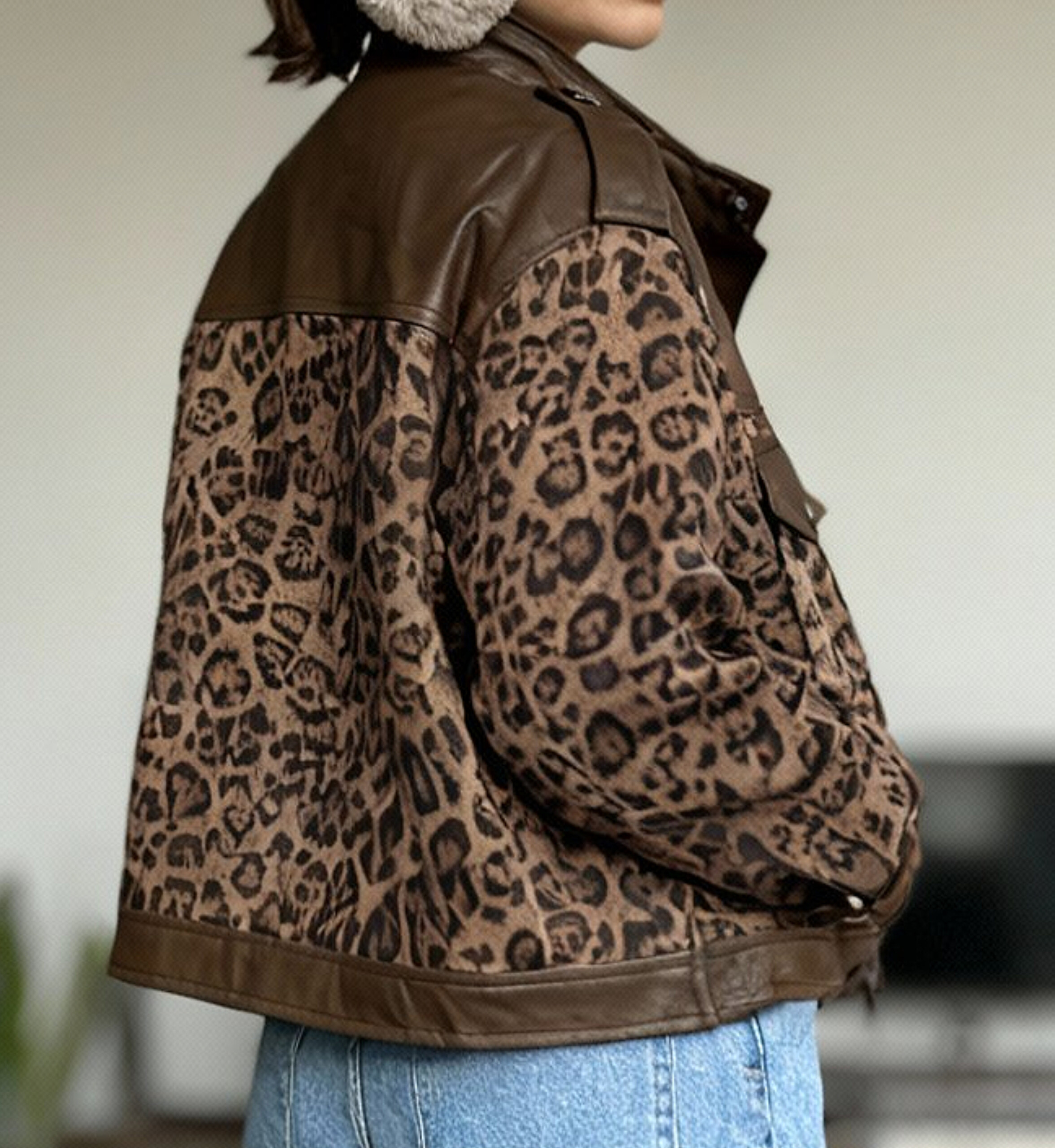 جکت چرم پلنگی - Image 4