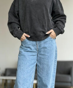 هودی سنگشور یقه کشباف زغالی