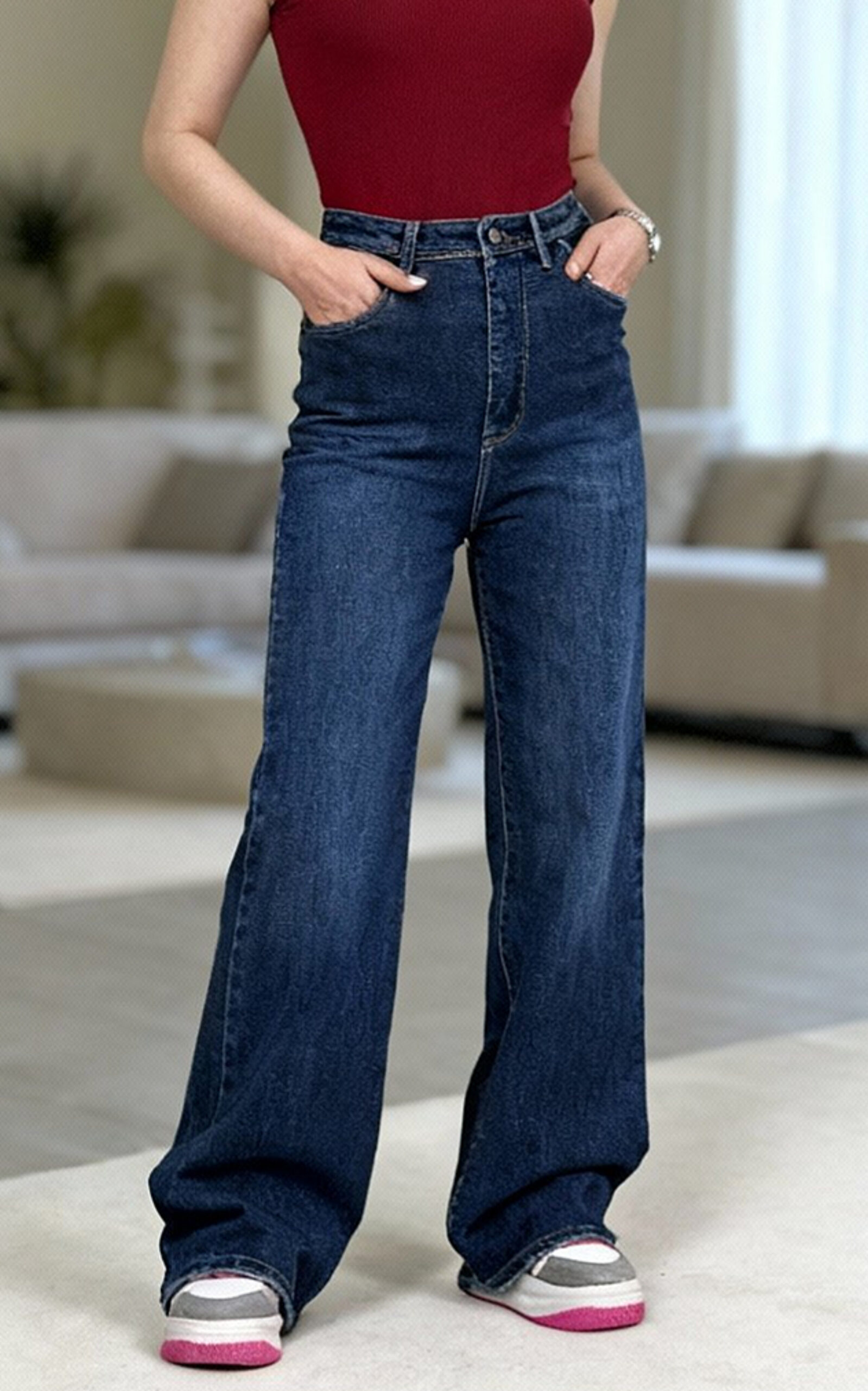 شلوار نیمبگ پلاس سرمهای - Image 2