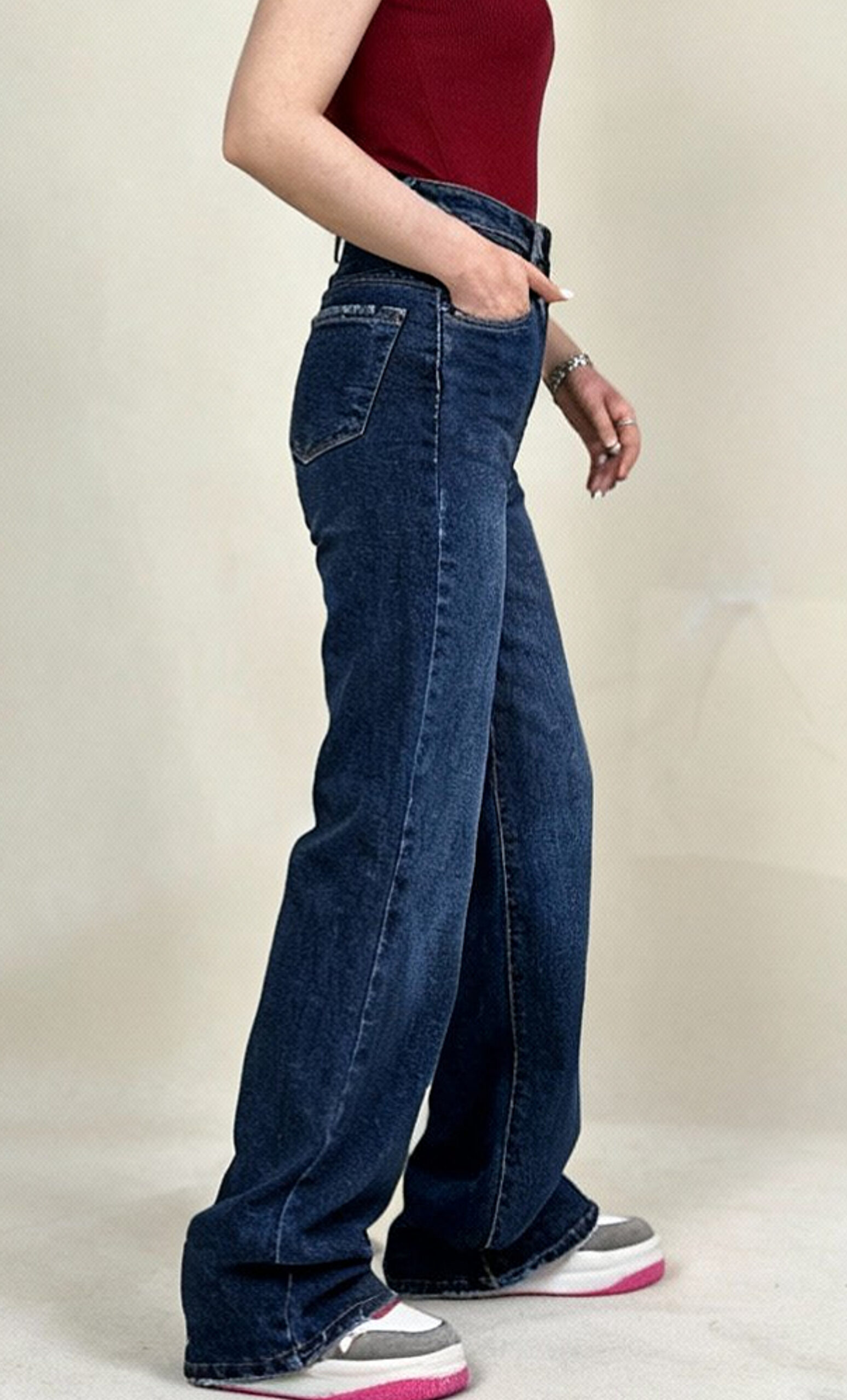 شلوار نیمبگ پلاس سرمهای - Image 3