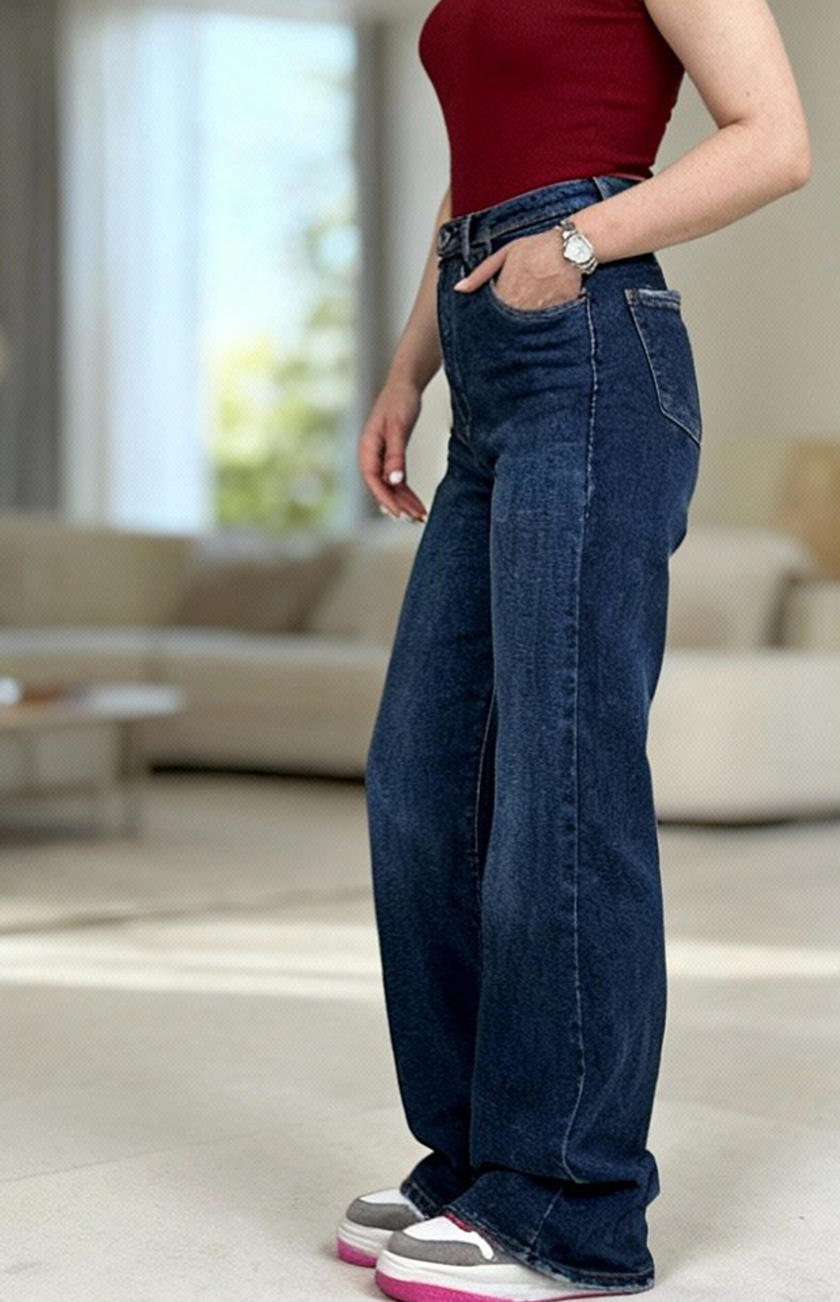 شلوار نیمبگ پلاس سرمهای - Image 5