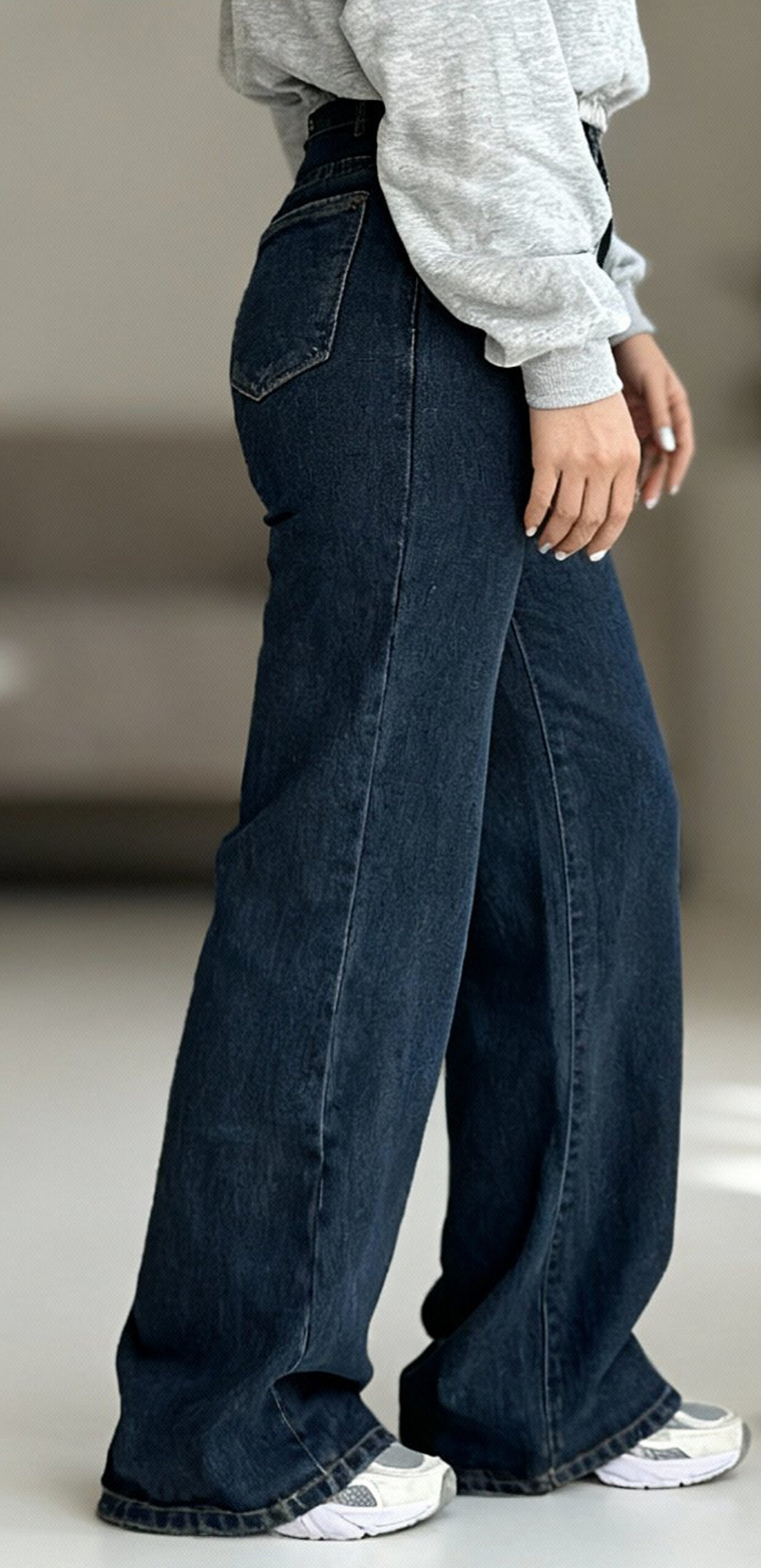 شلوار نیم بگ پلاس کثیف شور - Image 3