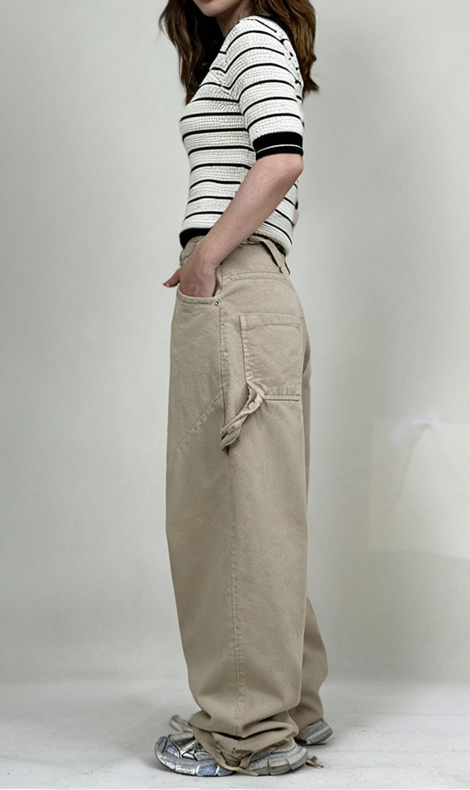 شلوار کارپنتر کرمی - Image 2