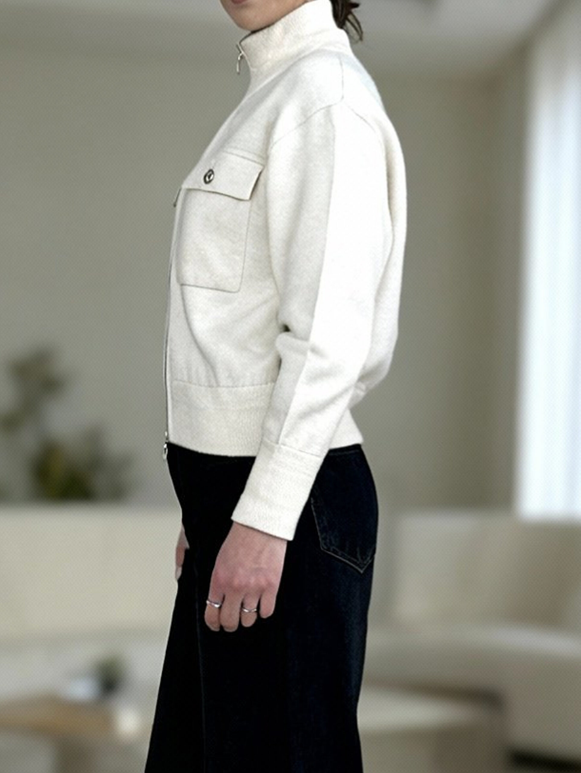 بامبر بافت دوجیب استخونی - Image 9