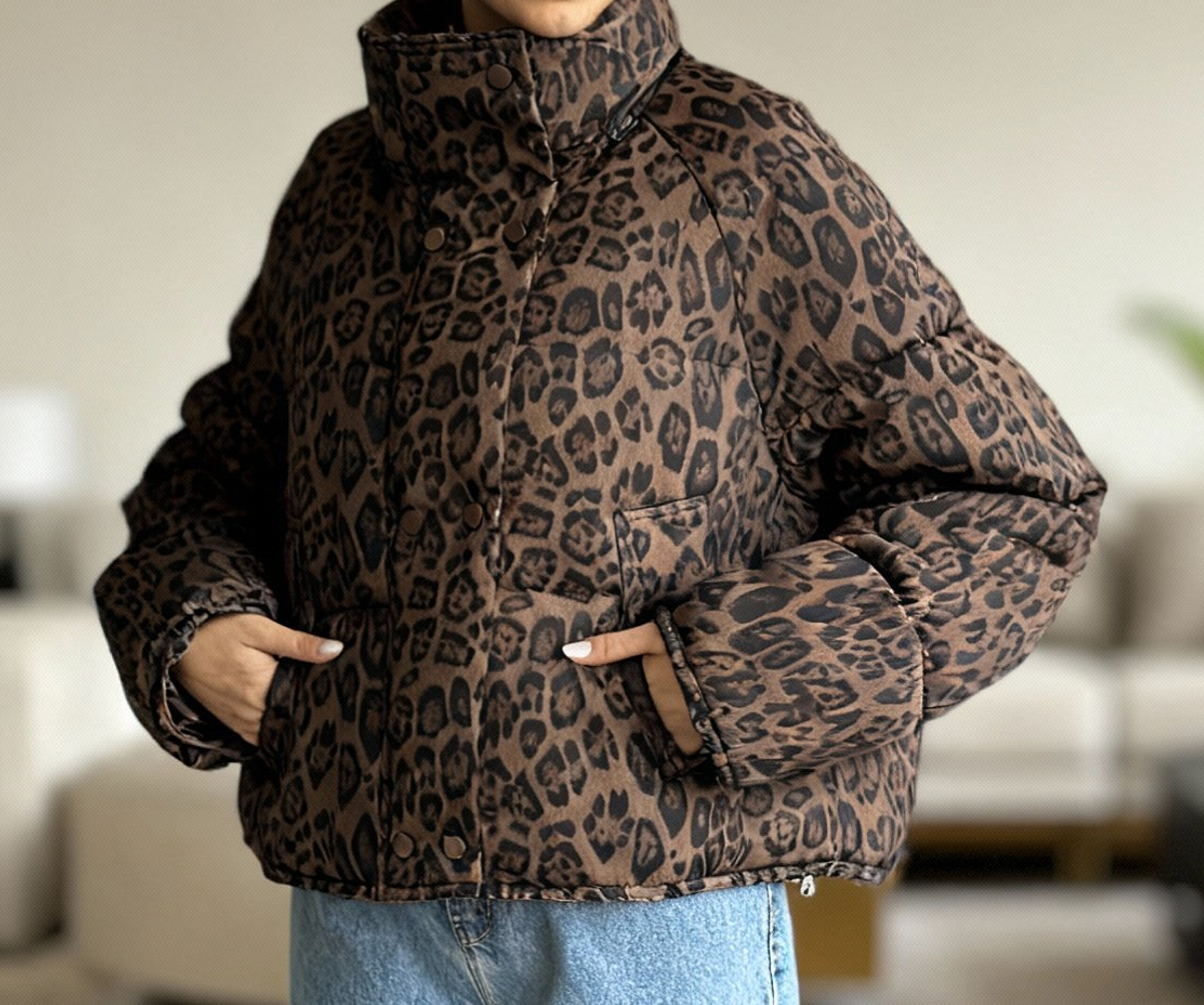 کاپشن پلنگی وارداتی یوگ - Image 4