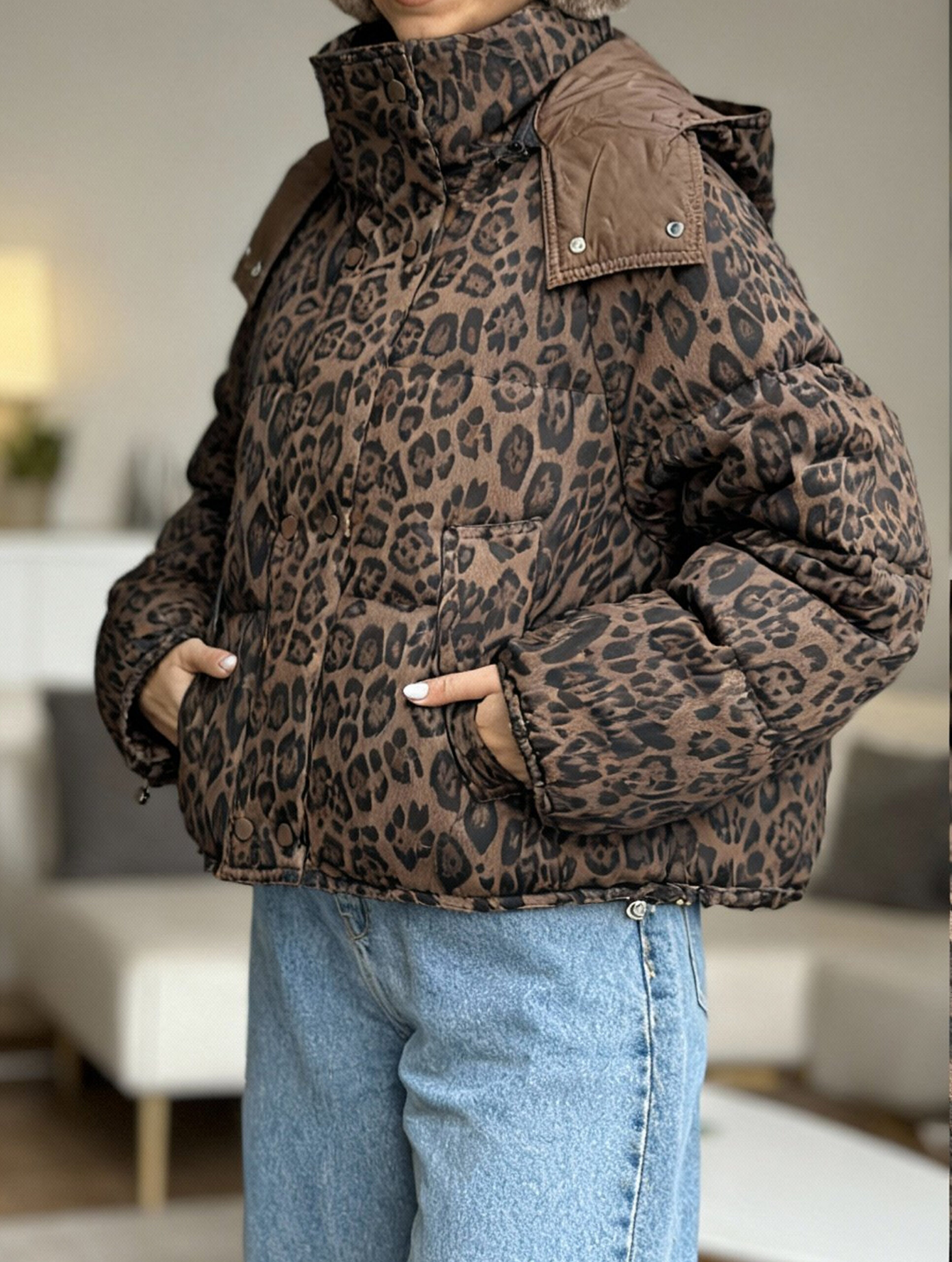 کاپشن پلنگی وارداتی یوگ