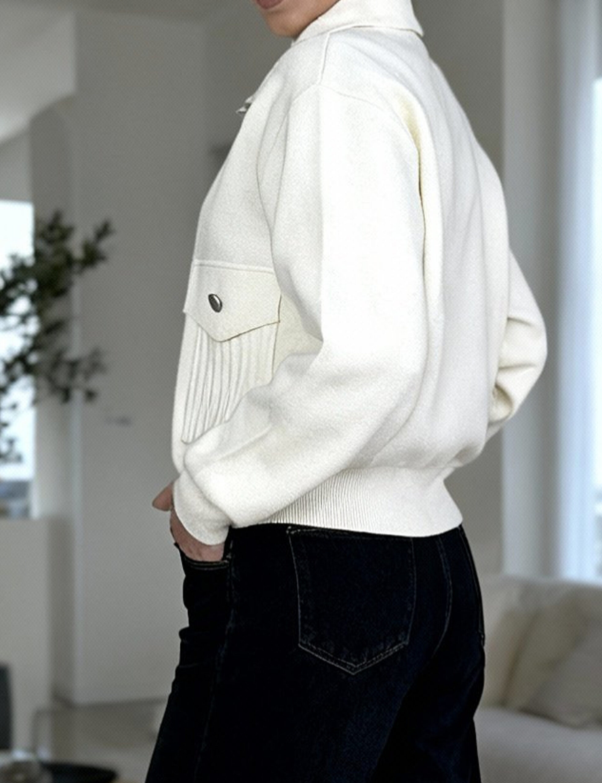 کاردیگن بافت جیب راه راه - Image 7