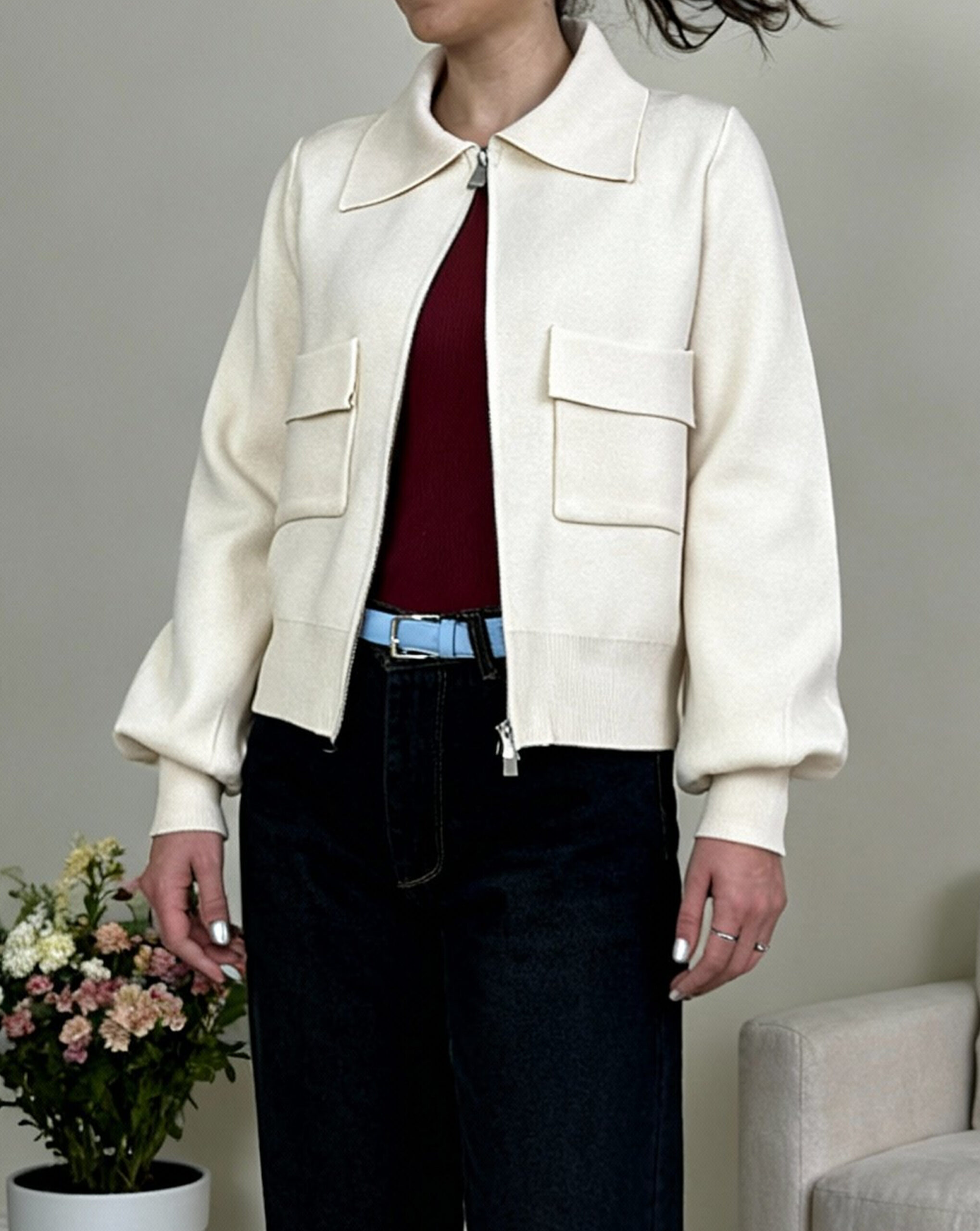 سویشرت بافت یقه مردونه