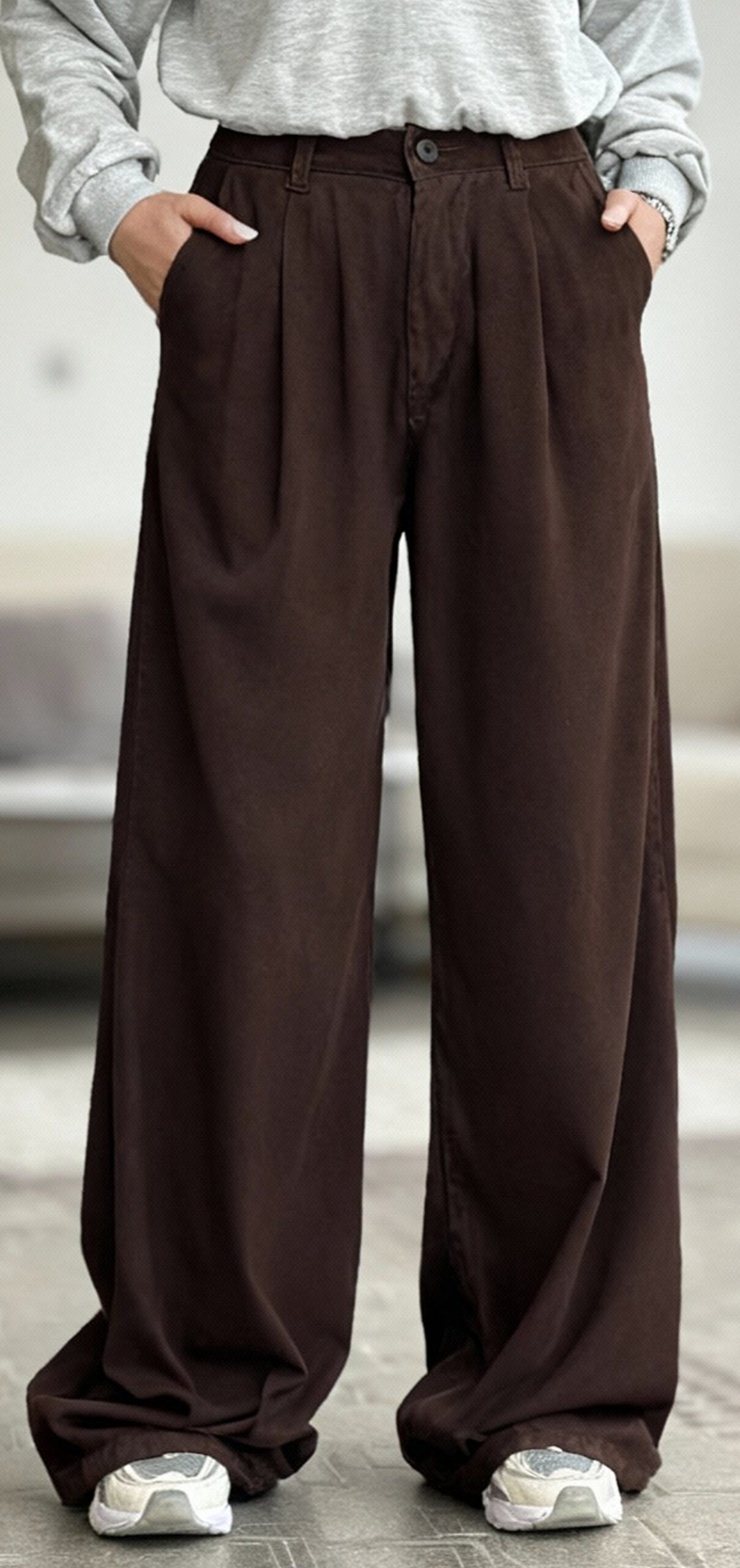 شلوار سیلک سایز بزرگ پرادا قهوه ای - Image 9