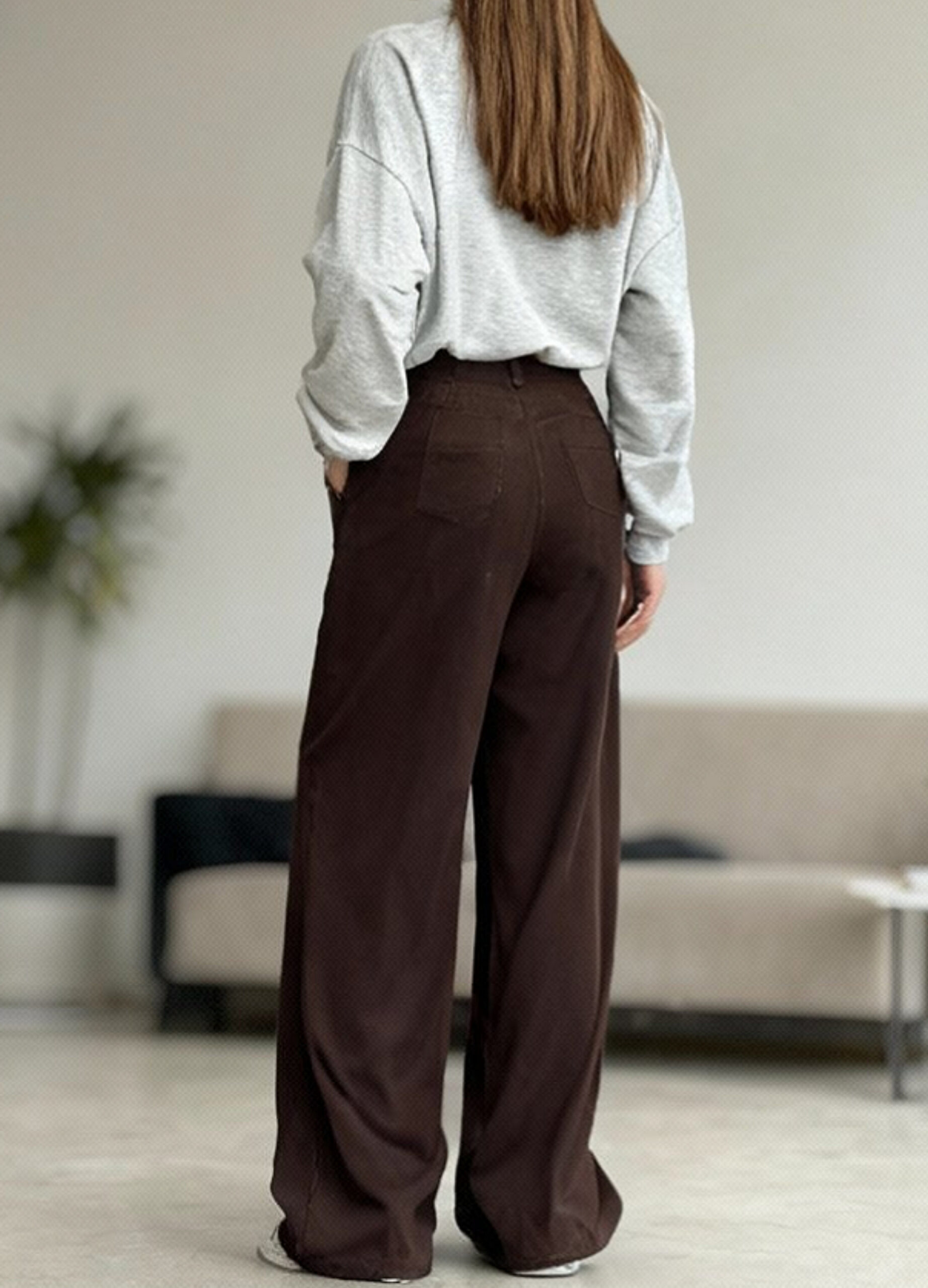 شلوار سیلک سایز بزرگ پرادا قهوه ای - Image 5