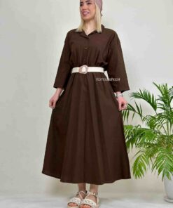 پیراهن لینن بلند زنانه