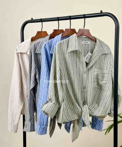 شومیز لینن زنانه گره‌ای