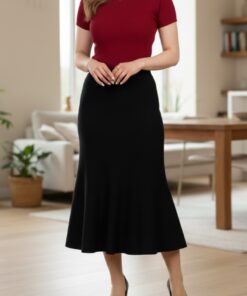 دامن بافت ساده ماهی