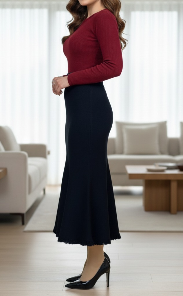 دامن بافت اسپنیش مشکی - Image 4