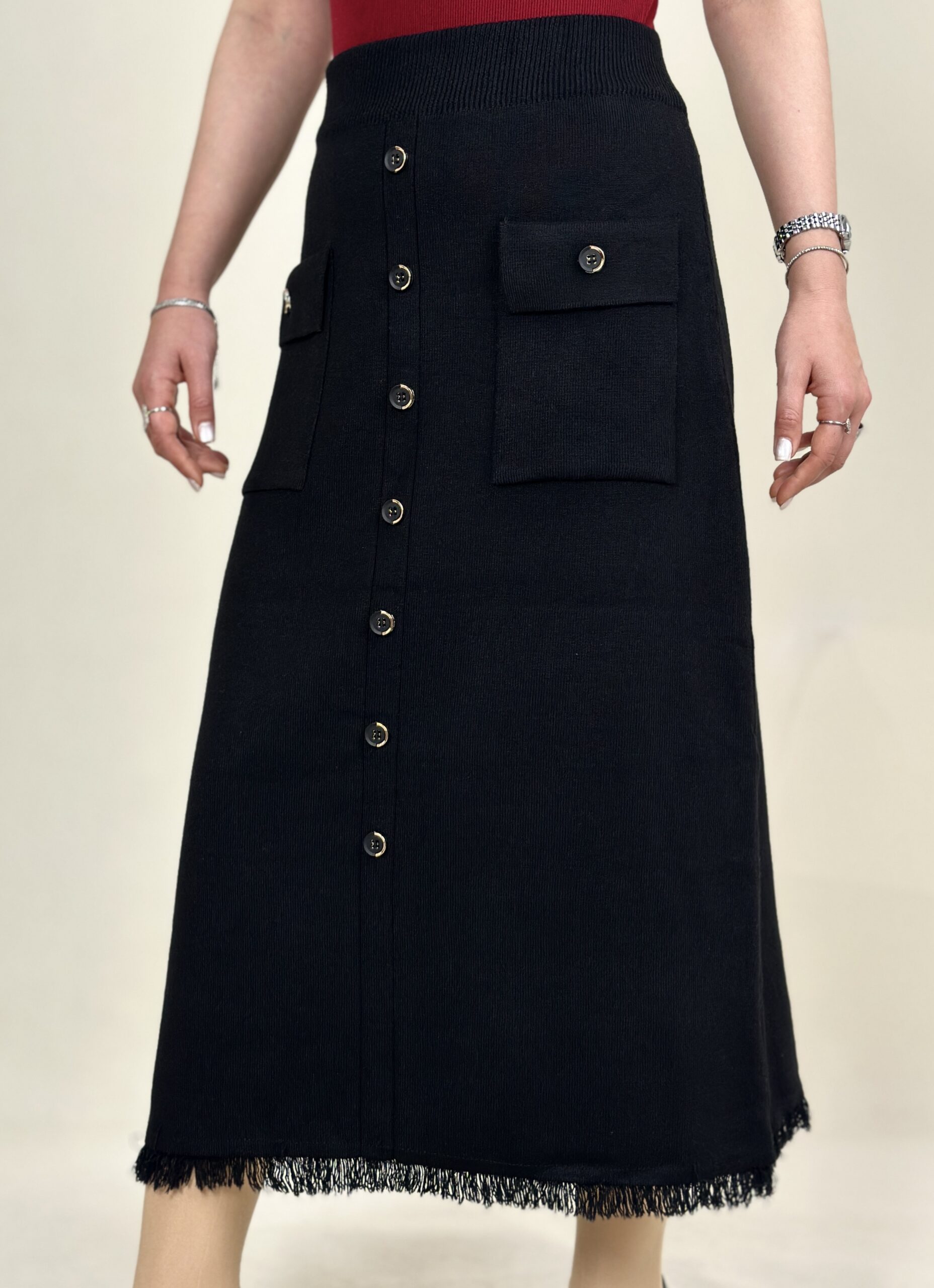 دامن بافت دکمه دار اسپنیش - Image 2