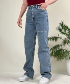 شلوار واید استریت سرمه ای آبی طوسی