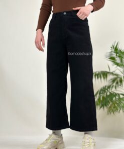 شلوار واید لگ کتان بسگوییتی مشکی
