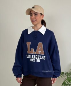 دورس یقه دار لس آنجلس - سرمه ای