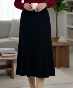 دامن بافت میدل مشکی