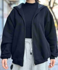 سویشرت کلاهدار ساده میلان - مشکی