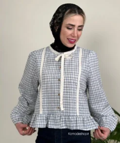 شومیز عروسکی چهارخونه وارداتی مارتا