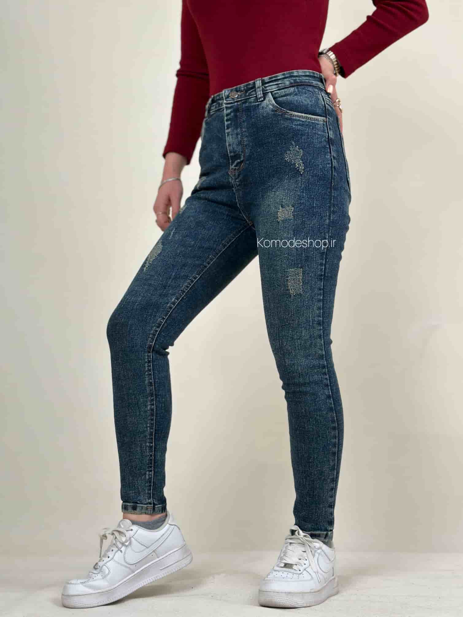 شلوار اسکینی زنانه سرمه ای - Image 3