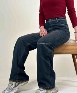 شلوار واید استریت زنانه سرمه ای تینت