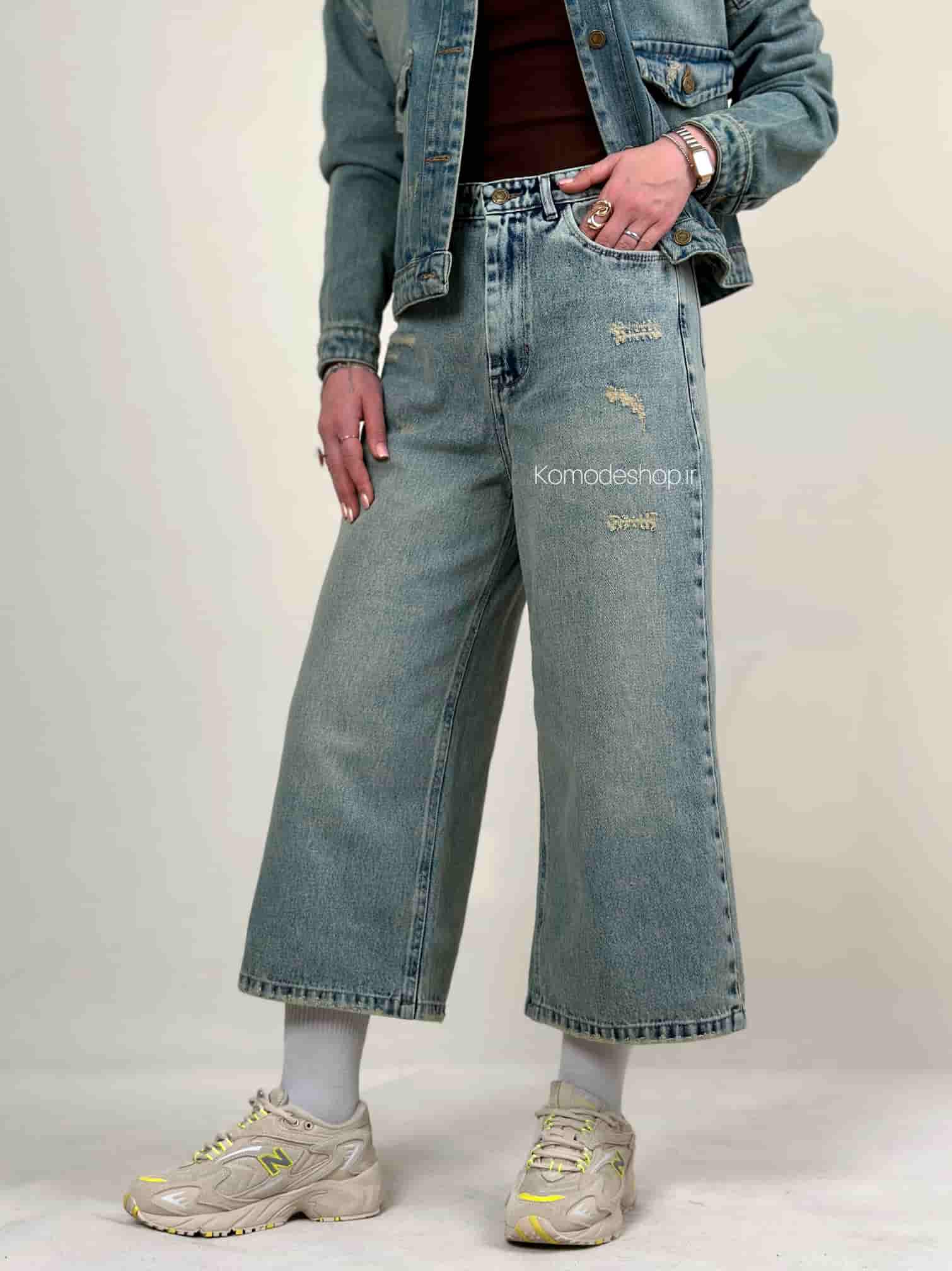 شلوار واید بگ ایزی زنانه (برفکی کثیف)