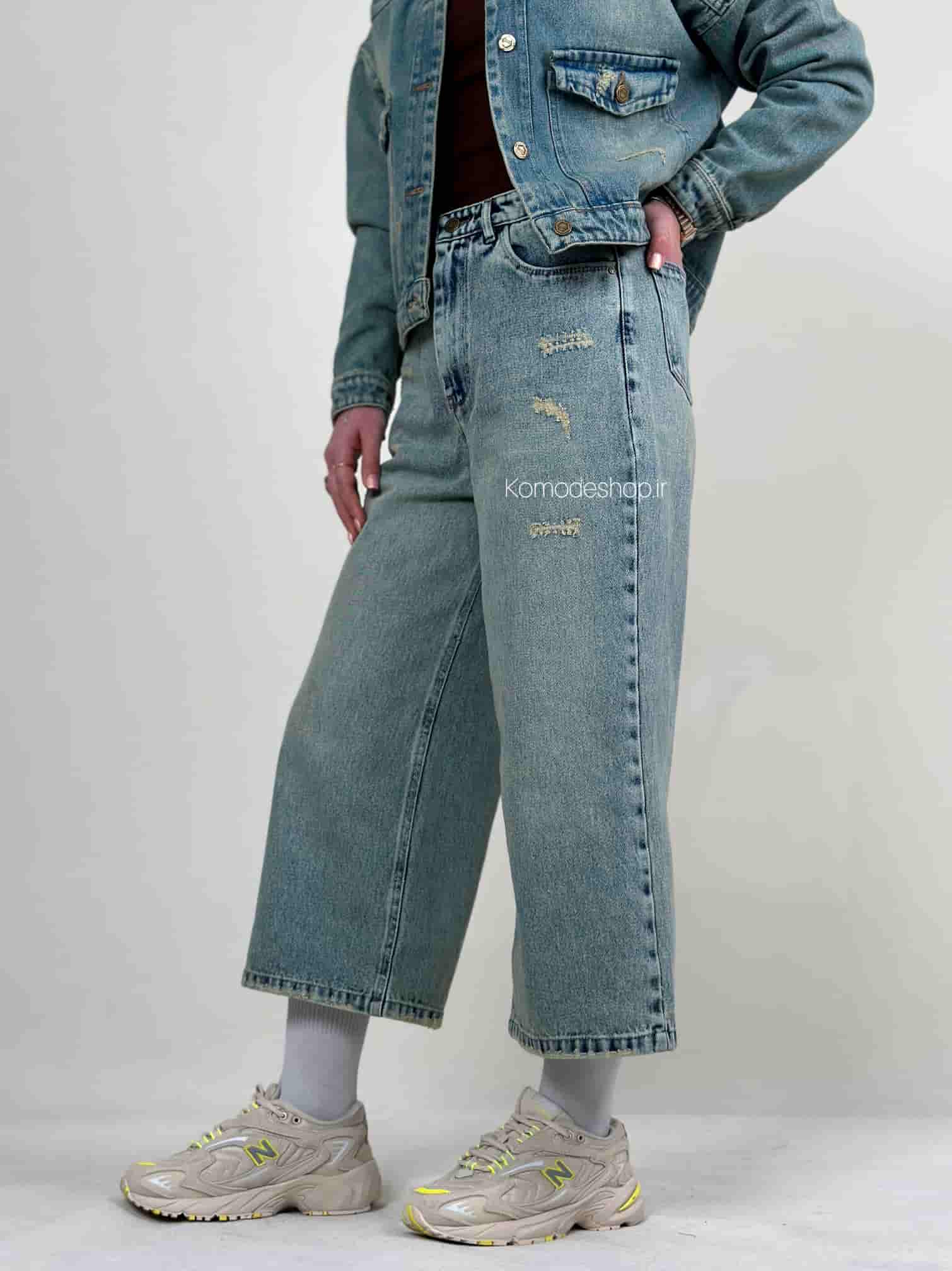 شلوار واید بگ ایزی زنانه (برفکی کثیف) - Image 2