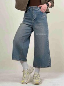 شلوار واید بگ ایزی زنانه ( آبی کثیف )