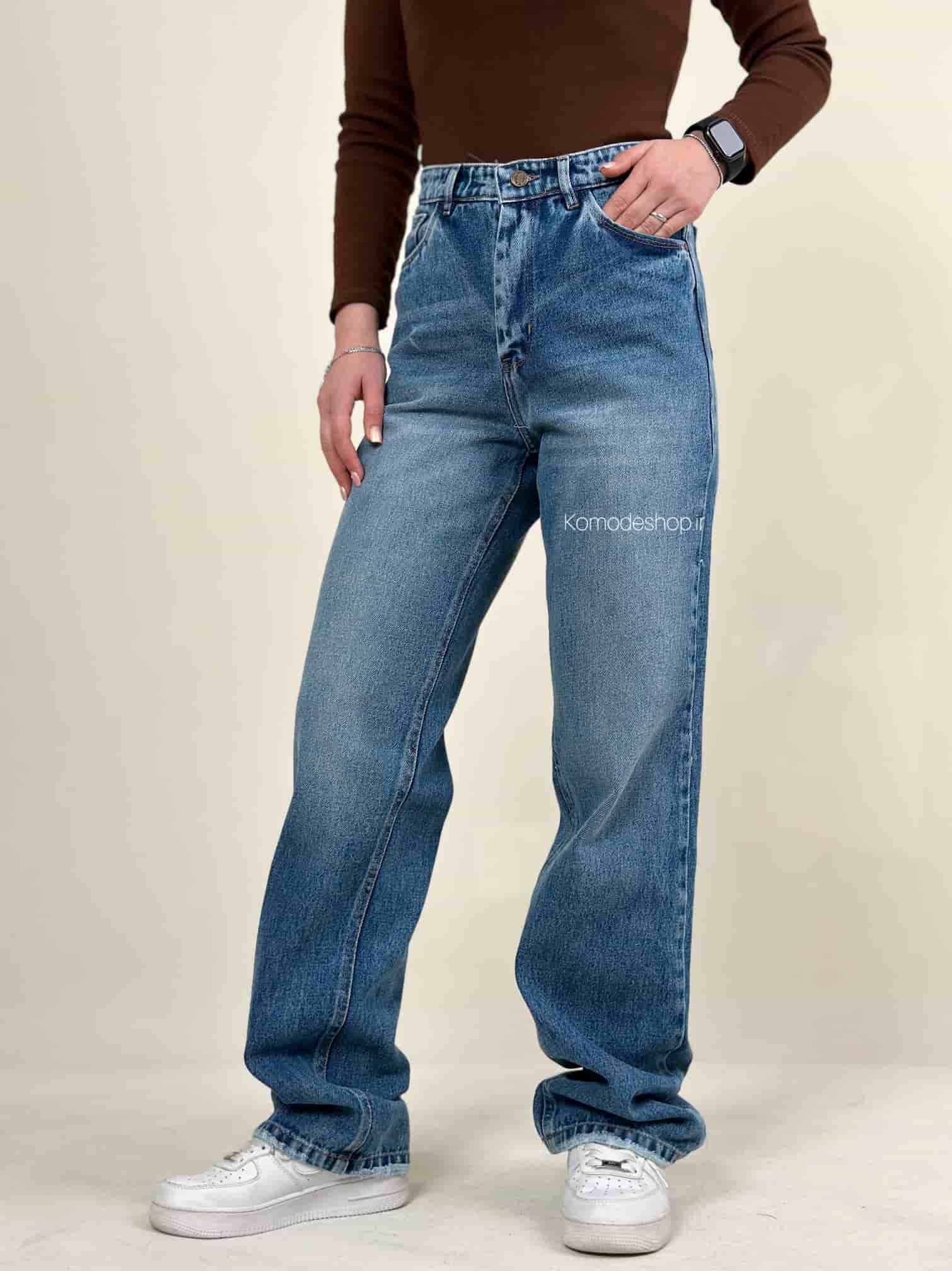 شلوار واید استریت زنانه NB ( آبی وسط )