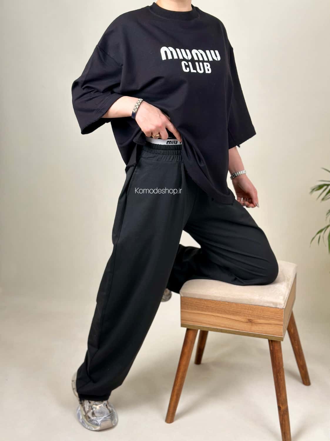 شلوار جاگر تابستانی زنانه miu miu - Image 3