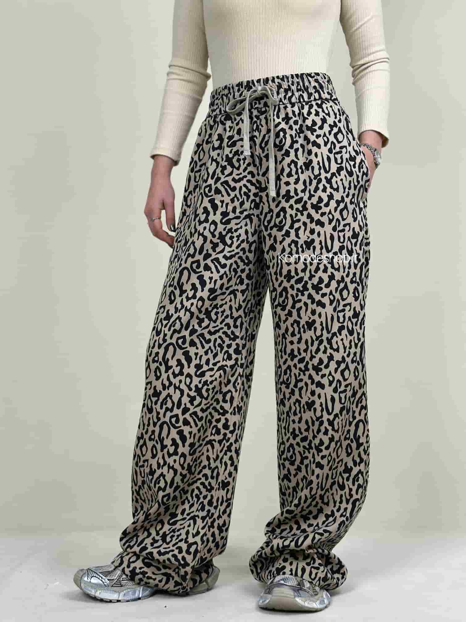 شلوار سیلک پلنگی کمر کش سه رنگ - Image 7