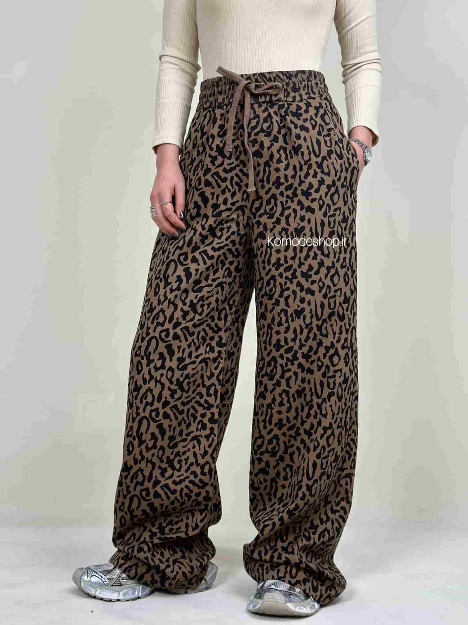 شلوار سیلک پلنگی کمر کش سه رنگ