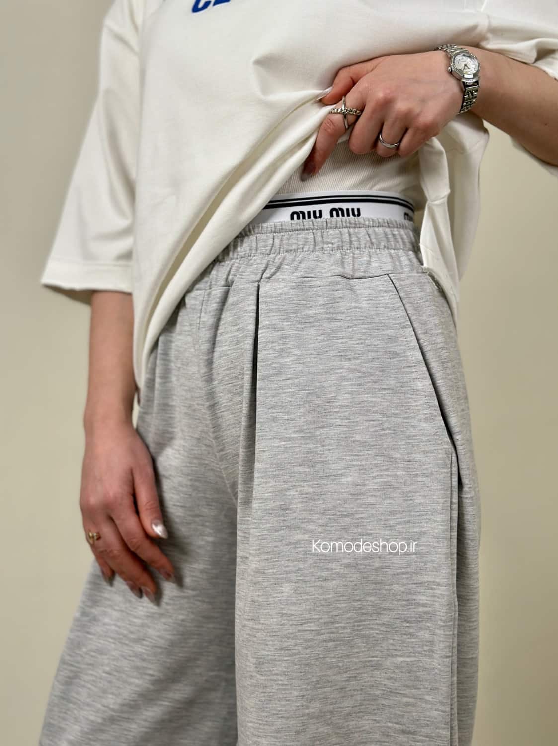شلوار جاگر تابستانی زنانه miu miu - Image 8