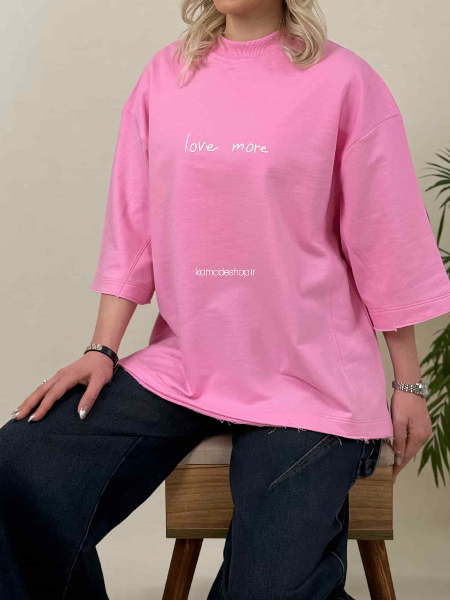 تیشرت باکسی زنانه love more - Image 3